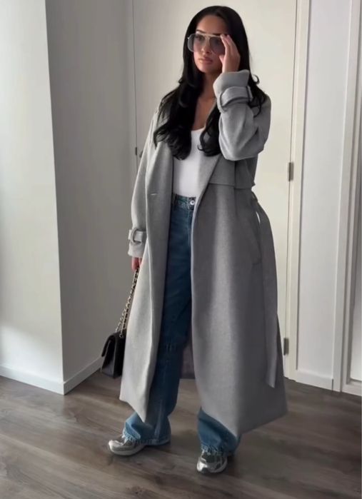 Кашемір пальто на ситепоні