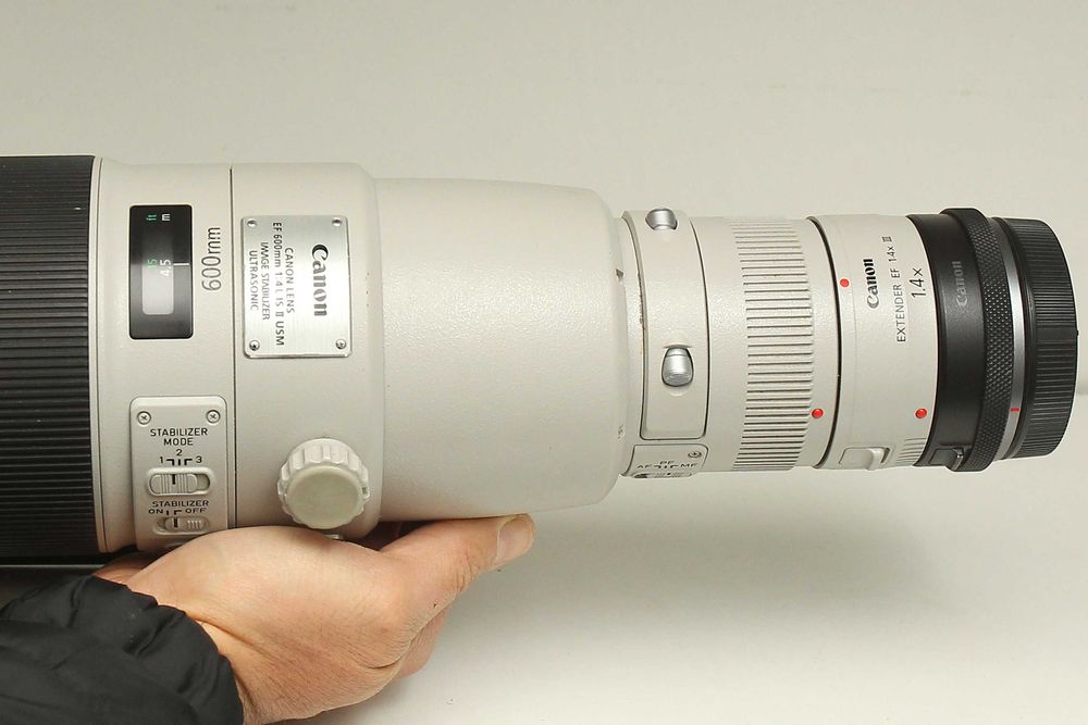 Vendo Canon EF600mm F4 IS II com adaptador EF para RF e 1.4X e 2X.