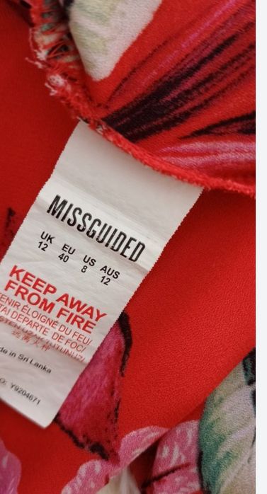 Czerwona bluzka  Missguided  rozmiar L styl hawajski