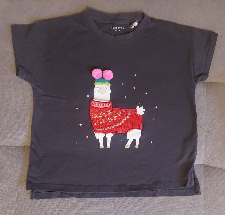 Trzy koszulki dla dziewczynki, rozmiar 134