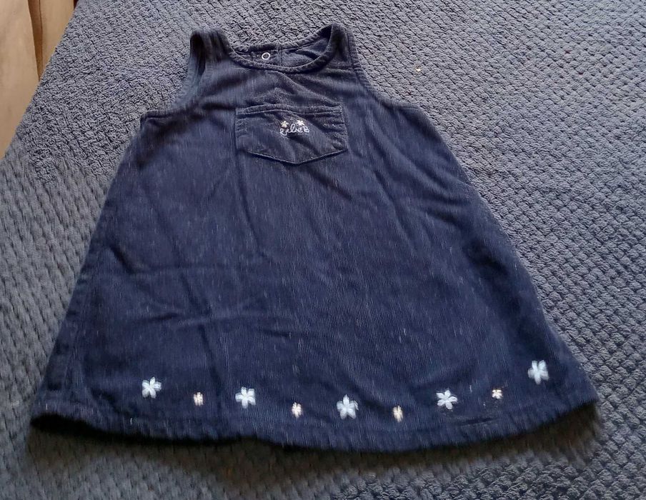 Dress, dark blue, bombazine. 12–18 months – Brand: Benetton