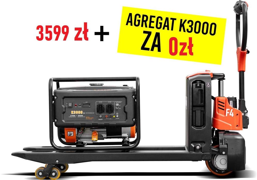 NOWY Elektryczny wózek paletowy EP F4 Li-ION 115cm 1,5T + AGREGAT 3KW