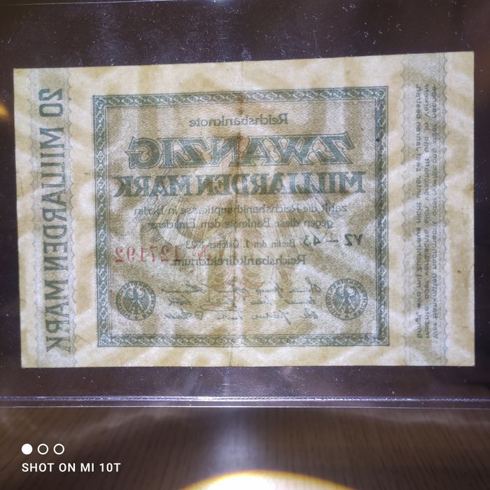 Germany -Weimar Republic 20 Miliarden Mark 1923