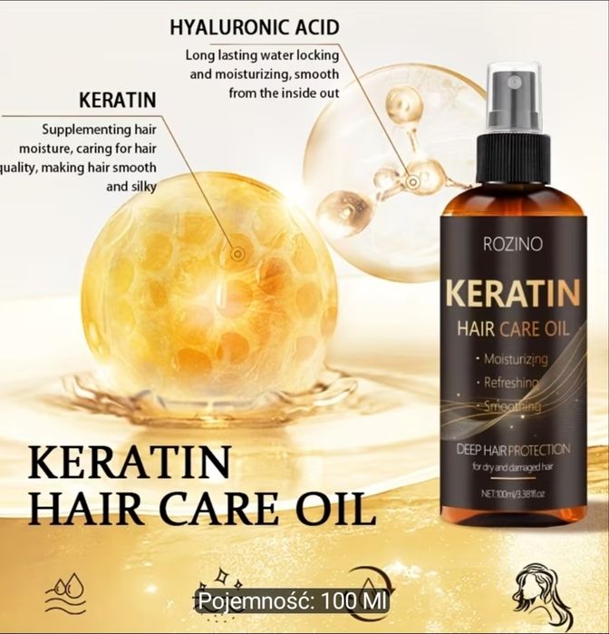 Keratyna do włosów w płynie, 100 ml.