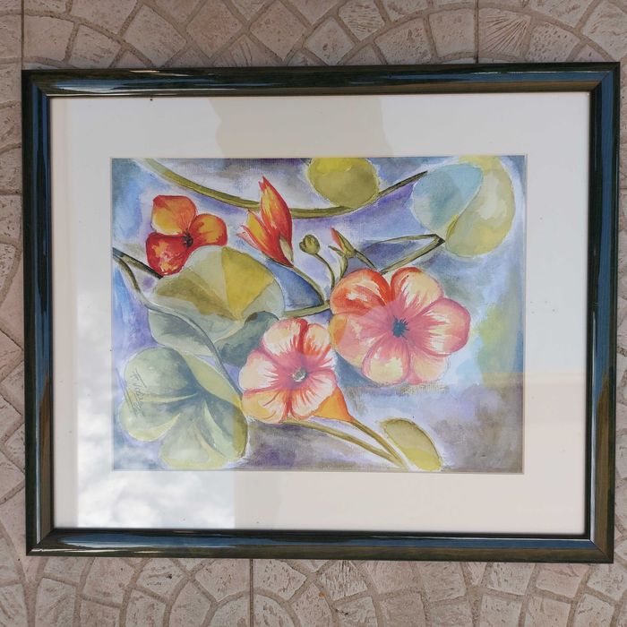 Conjunto de 2 Quadros a Aguarela Originais