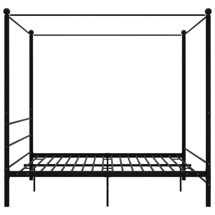 Łóżko metalowe czarne z baldachimem 160x200