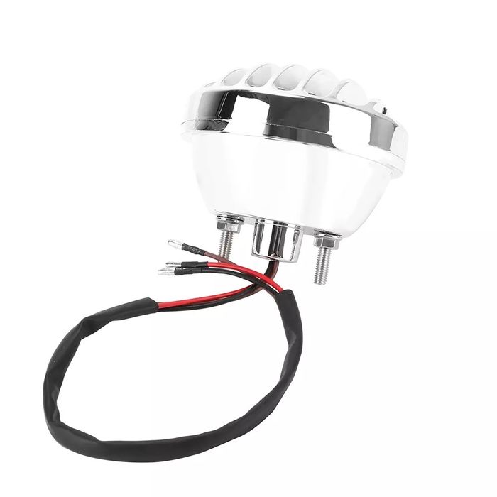 Farolim traseiro LED redondo cromado - Bobber Chopper