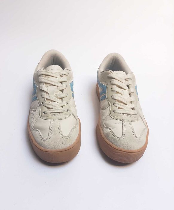 Ténis Sapatos Casuais Pele Creme Azul 36 Pull& Bear