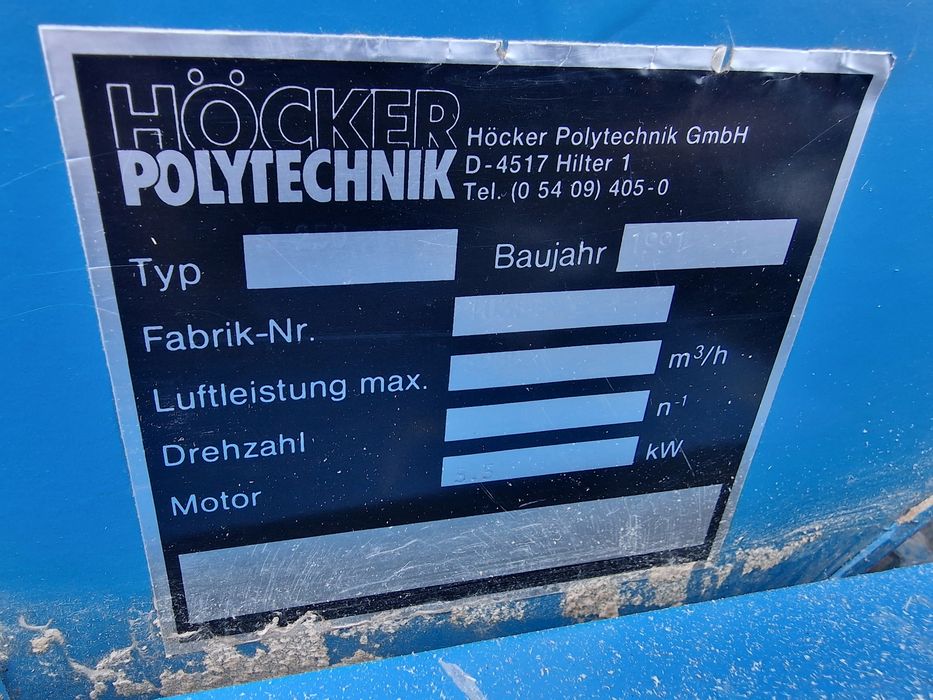 Odkurzacz do trocin Wentylator Hocker Polytechnik 5.5kw wyciąg dmuchaw