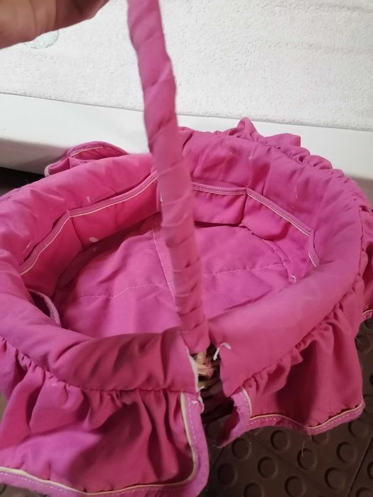 Cesto de verga com forra Rosa