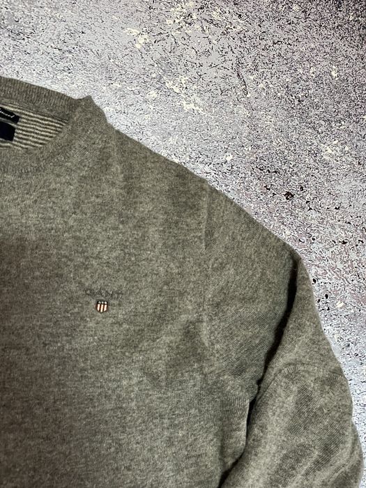 Серый шерстяной свитер кофта мужская Gant (Оригинал)