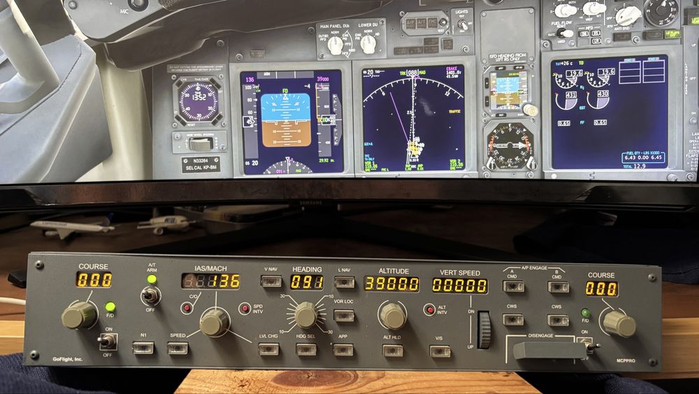 MCP PRO GOFLIGHT, Simulador voo, MSFS2024, MSFS2020, X-Plane 12, P3D