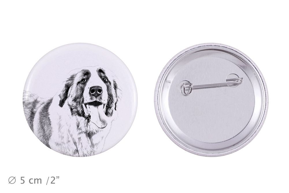 Bernardyn przypinka z psem duża Art-Dog