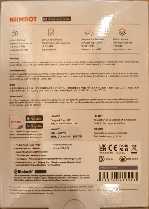 Mobilna drukarka etykiet termicznych NIMBOT B1