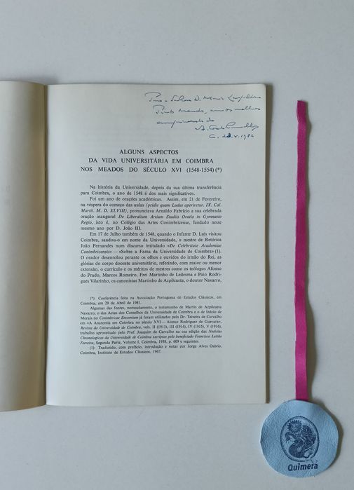 Alguns aspectos da vida universitária em Coimbra