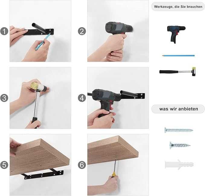 Regał ścienny, półka na książki, regał wiszący 80cm