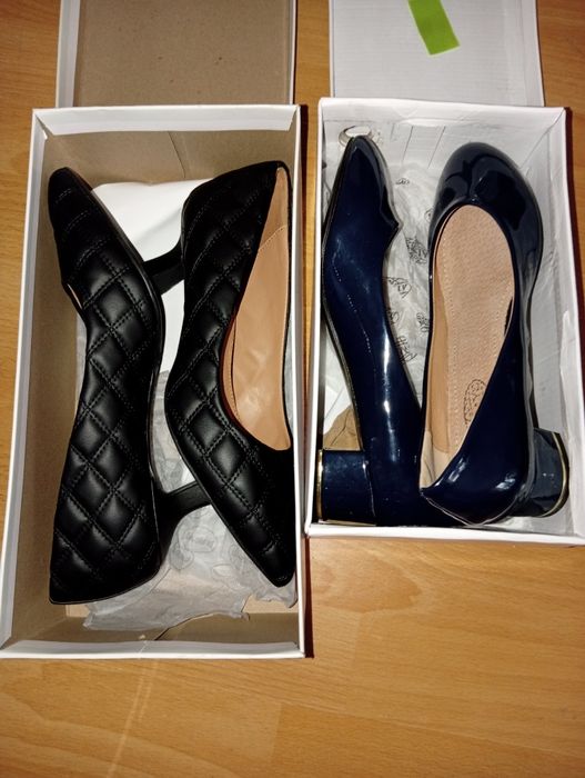 2 pary granatowe buty