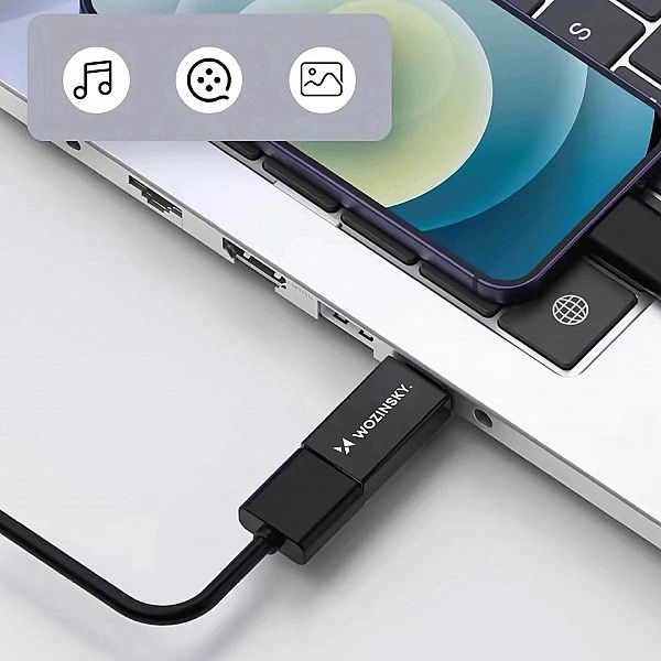 Adapter Wozinsky W10GY1S USB-C - USB-A 3.2/10Gb/s - czarny