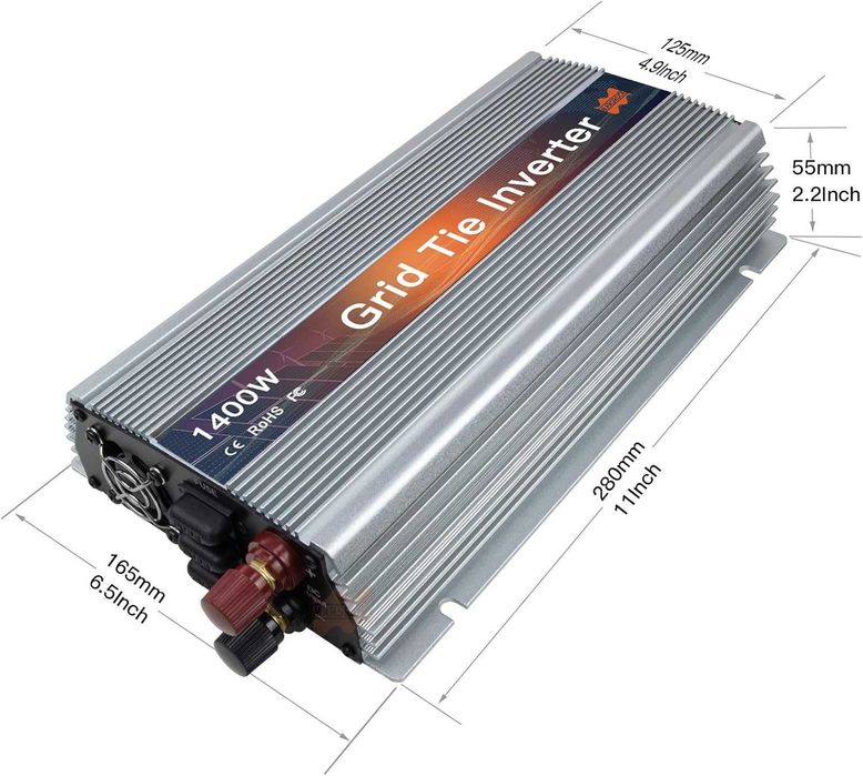 Marsrock 1400W MPPT Pure Sine Wave Grid-Tie Micro Inverter