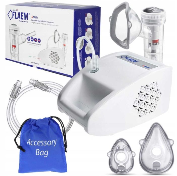 INHALATOR NEBULIZATOR Tłokowy dla dzieci dorosłych FLAEM 4NEB 4poziomy