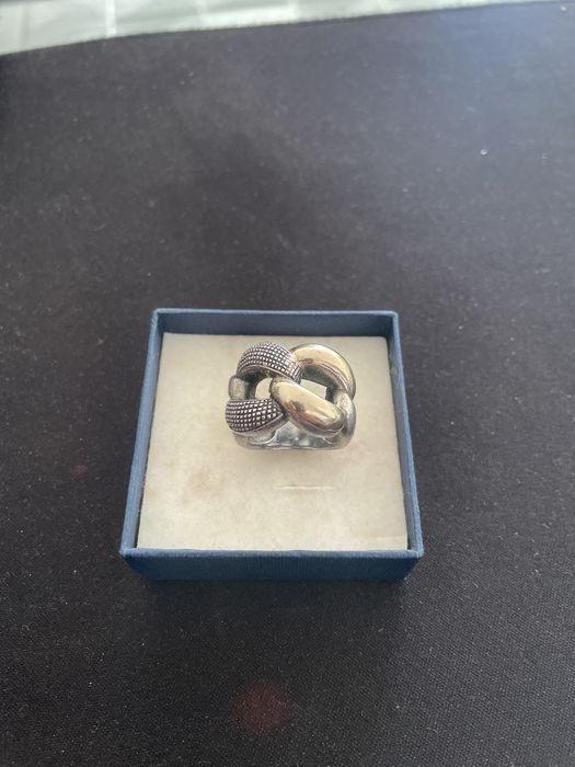 Anel prata e ouro de 9k