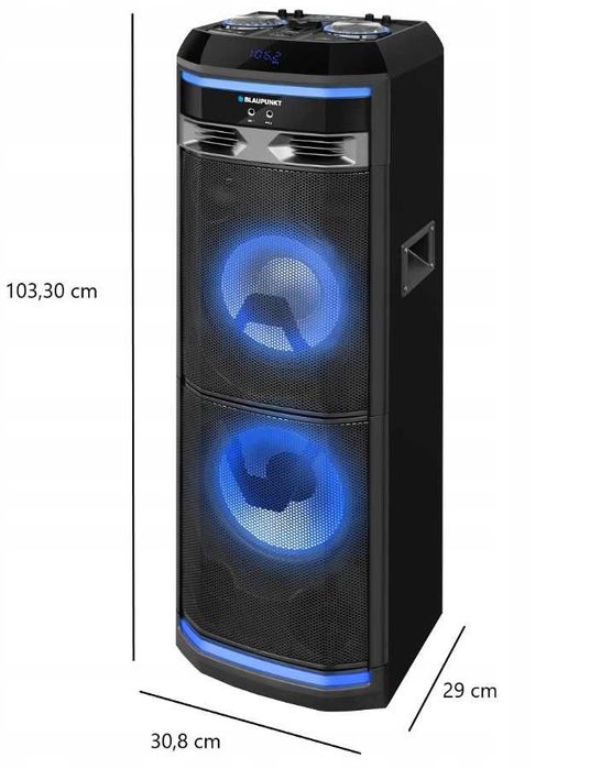 GŁOŚNIK BLAUPUNKT PS11DB PARTYB 1200 Watt BT karaoke + 2 mikr. bezprz.