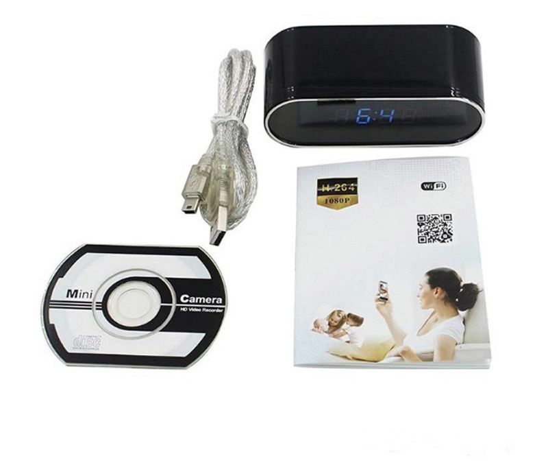 camera oculta relogio secretaria estante mesa de cabeceira wifi HD net