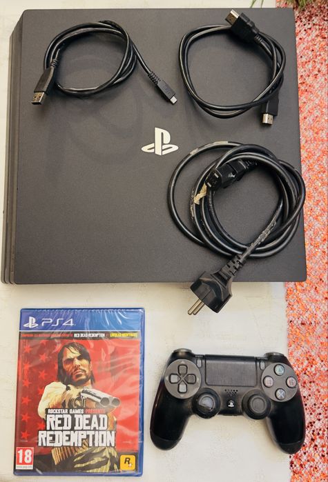PlayStation 4 PRO 1TB + Red Dead Redemption (Novo Selado) + 2 Comandos