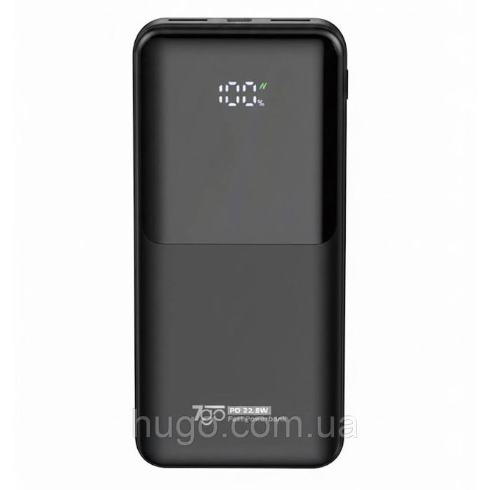 Повербанк 20000mah, +2 кабеля, 2хUSB, 22,5W, 7GO GPW-07