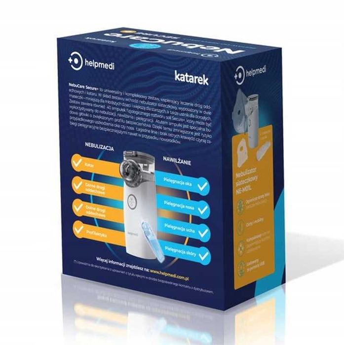 Okazja ! Nebulizator NebuCare z Solą Fizjologiczną Cichy, Bezkablowy