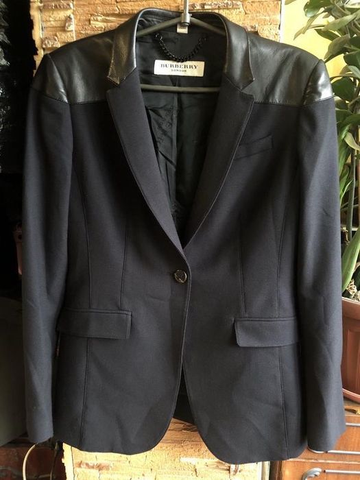 Жакет пиджак burberry с кожаными вставками піджак m