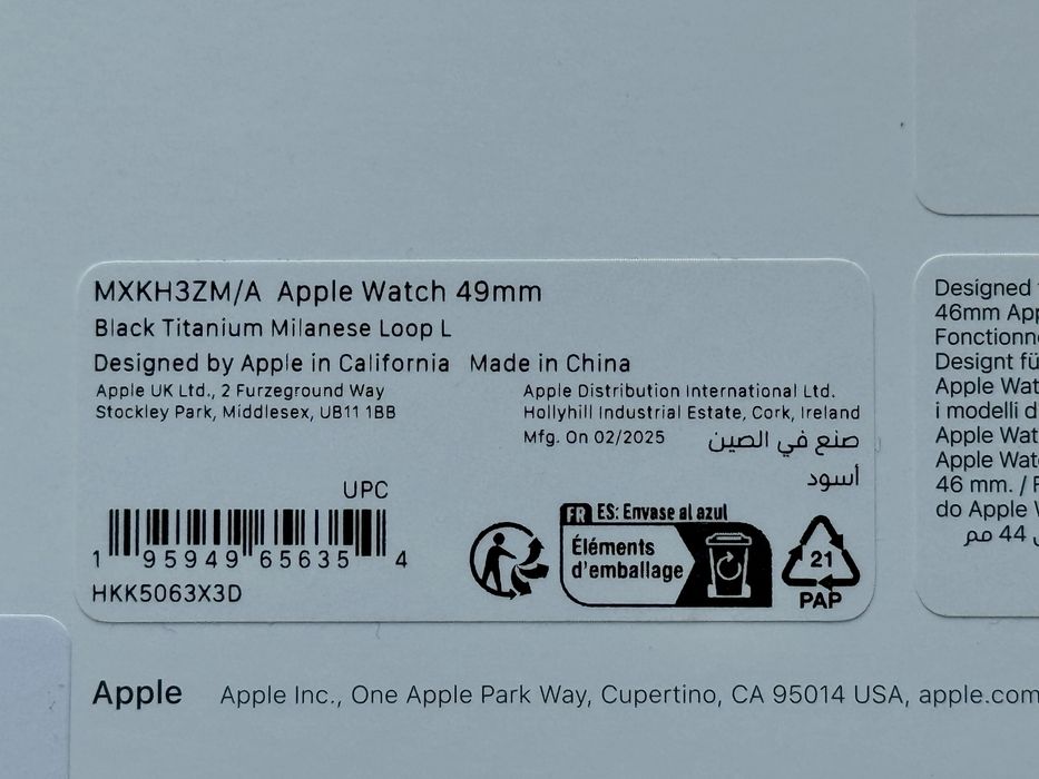 Титановий ремінець Apple Milanese Loop Black Titanium - Size L