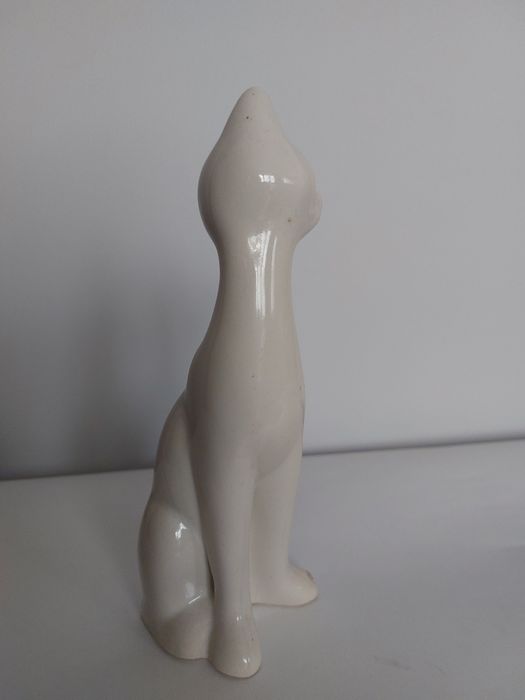 Ceramiczna figurka kota figura biała