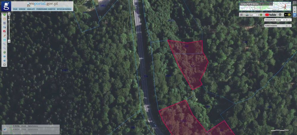 Działki leśne w Komborni – 1,08 ha