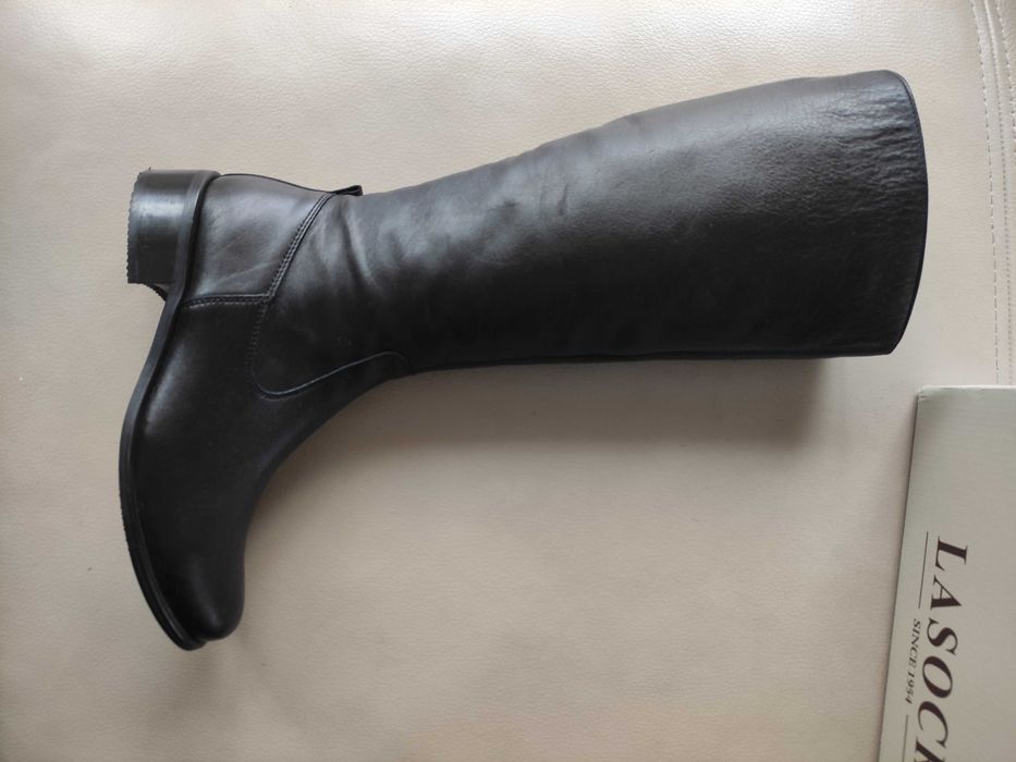 Nowe Kozaki długie czarne Lasocki ze skóry