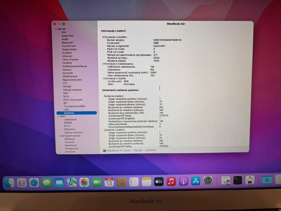 Apple Macbook AIR A1466 2017 I5 8 GB / 128 GB