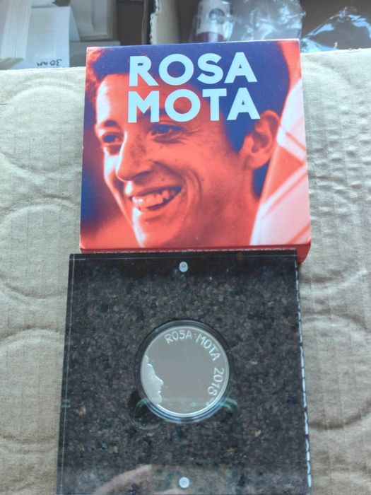 Moeda prata proof Rosa Mota