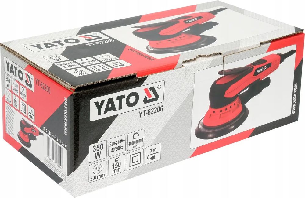 Шлифовальная машина 150 мм 350Вт с регулировкой скорости YATO YT-82206