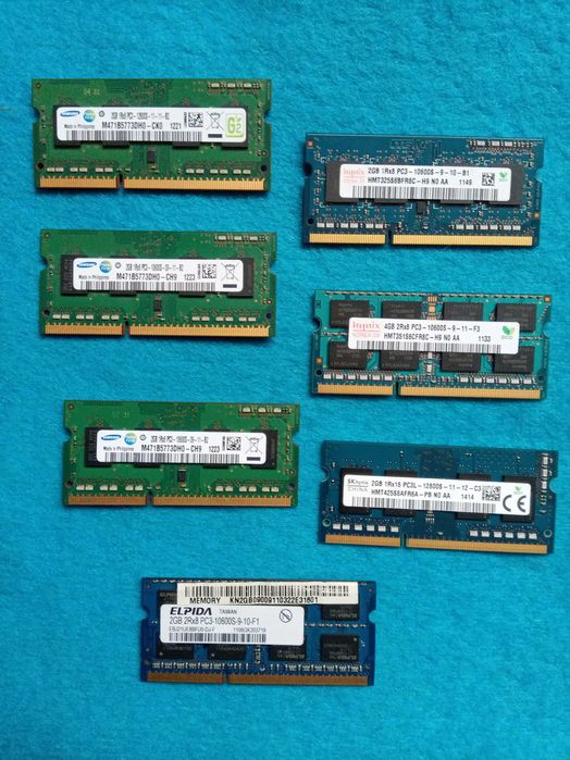 Память для ноутбука SODIMM DDR3 Samsung Hynix Elpida Kingston Apacer