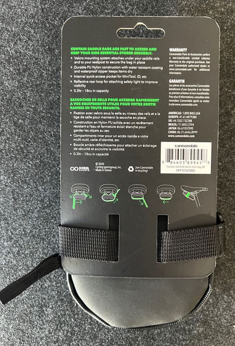 Torba pod siodełko Cannondale micro 0.3l . Wodoodporna . Nowa