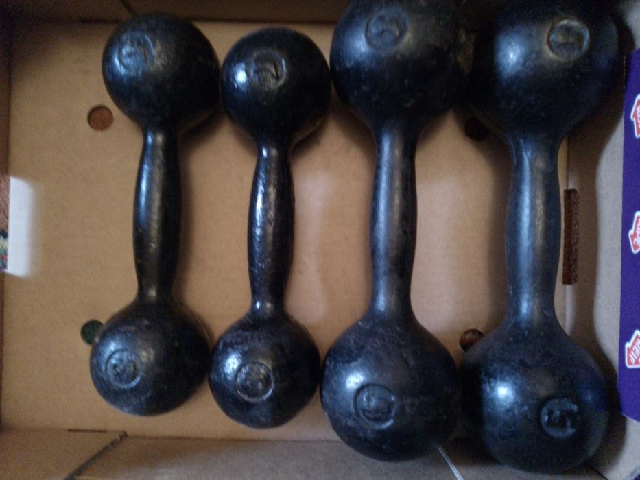 Гантелі 0.5,1,2,3,4,5,6,10 кг по паре, гири 16 кг