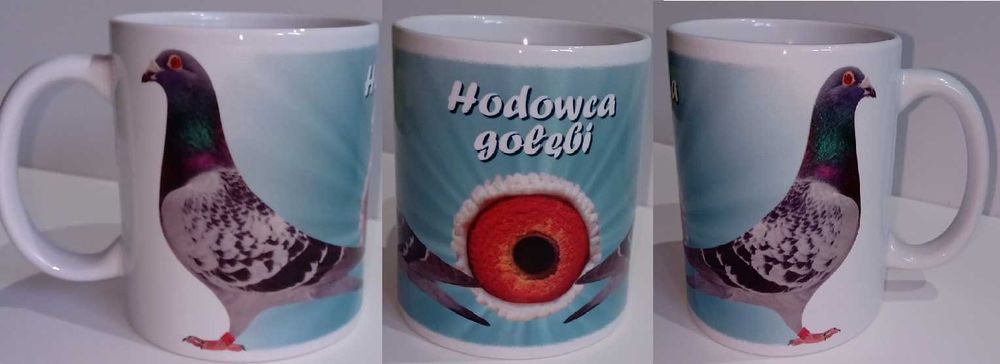 Kubek z gołębiami dla hodowcy