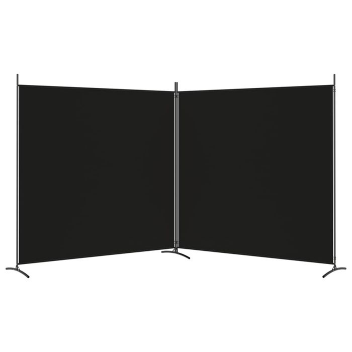 vidaXL Parawan 2-panelowy, czarny, 348 x 180 cm, tkanina