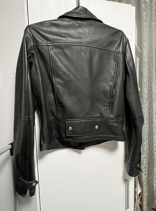 Шкіряна куртка Pinko 1G14YLY672BLACK, косуха чорна, кожанная куртка