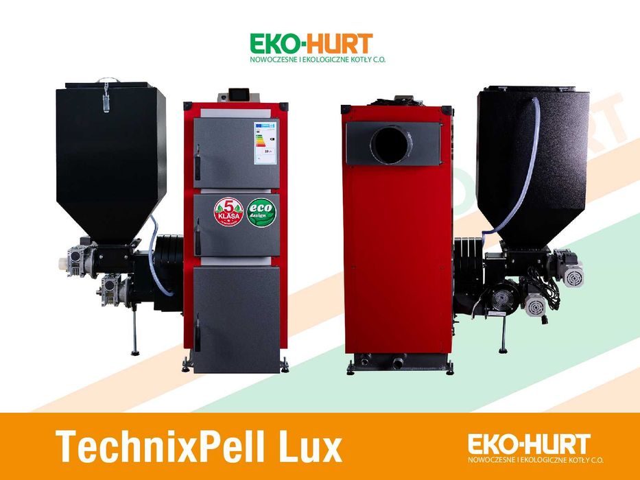 Kocioł TechnixPell Lux na pellet 12kW - piec 5 klasy - ECODESIGN