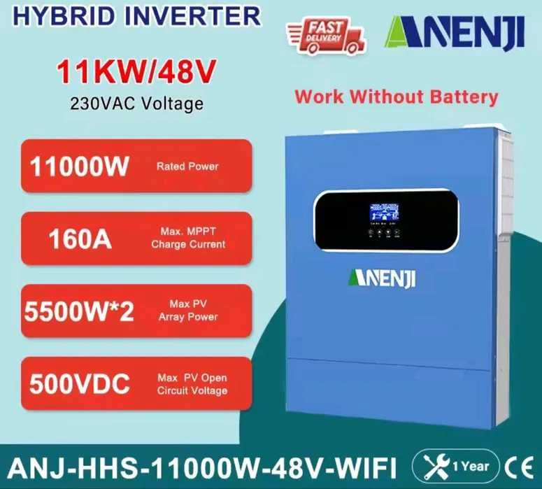 Гібридний інвертор Anenji 11 кВт (ANJ-HHS-11KW-48V-WIFI)