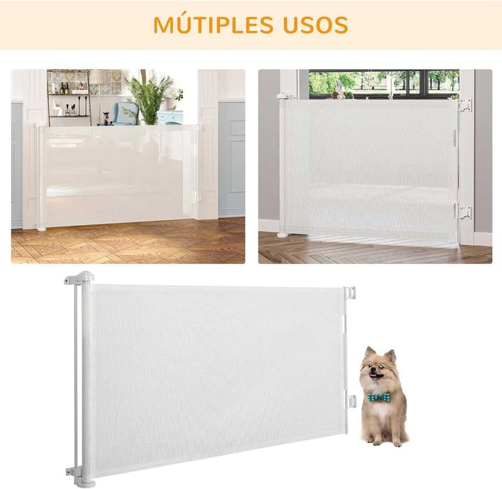 NOVO- Porta de segurança/barreira retráctil para cães e gatos 165x85cm