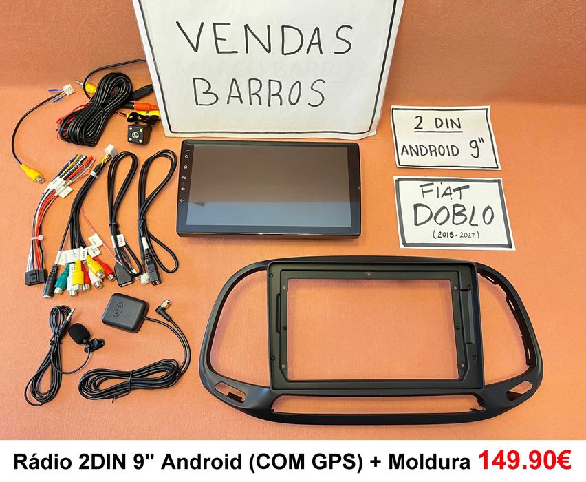 (NOVO) Rádio 2DIN • FIAT Doblo (2010 a 2022) • Android GPS [4+64GB]