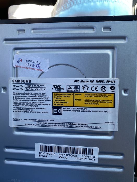 Leitor cd r rw Samsung