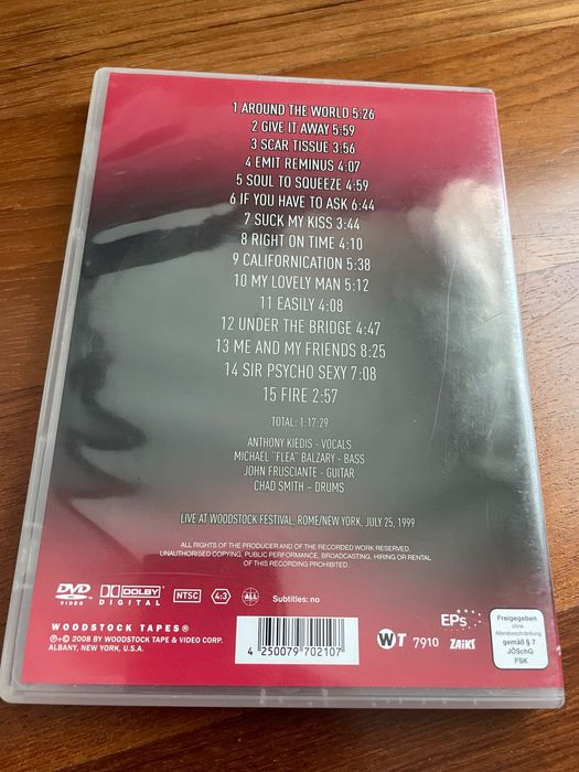 DVD Red Hot Chilli Peppers - Excelente Estado